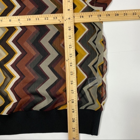 Missoni Target XS Brown Sheer Chevron Blouse Top - Picture 5 of 7